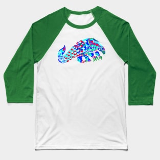 bright china pangolin armadillo ecopop pattern art Baseball T-Shirt